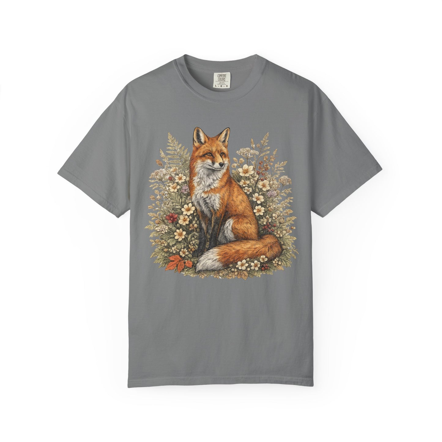 Vintage Fox & Wildflower Botanical Woodland Wldlife T-Shirt
