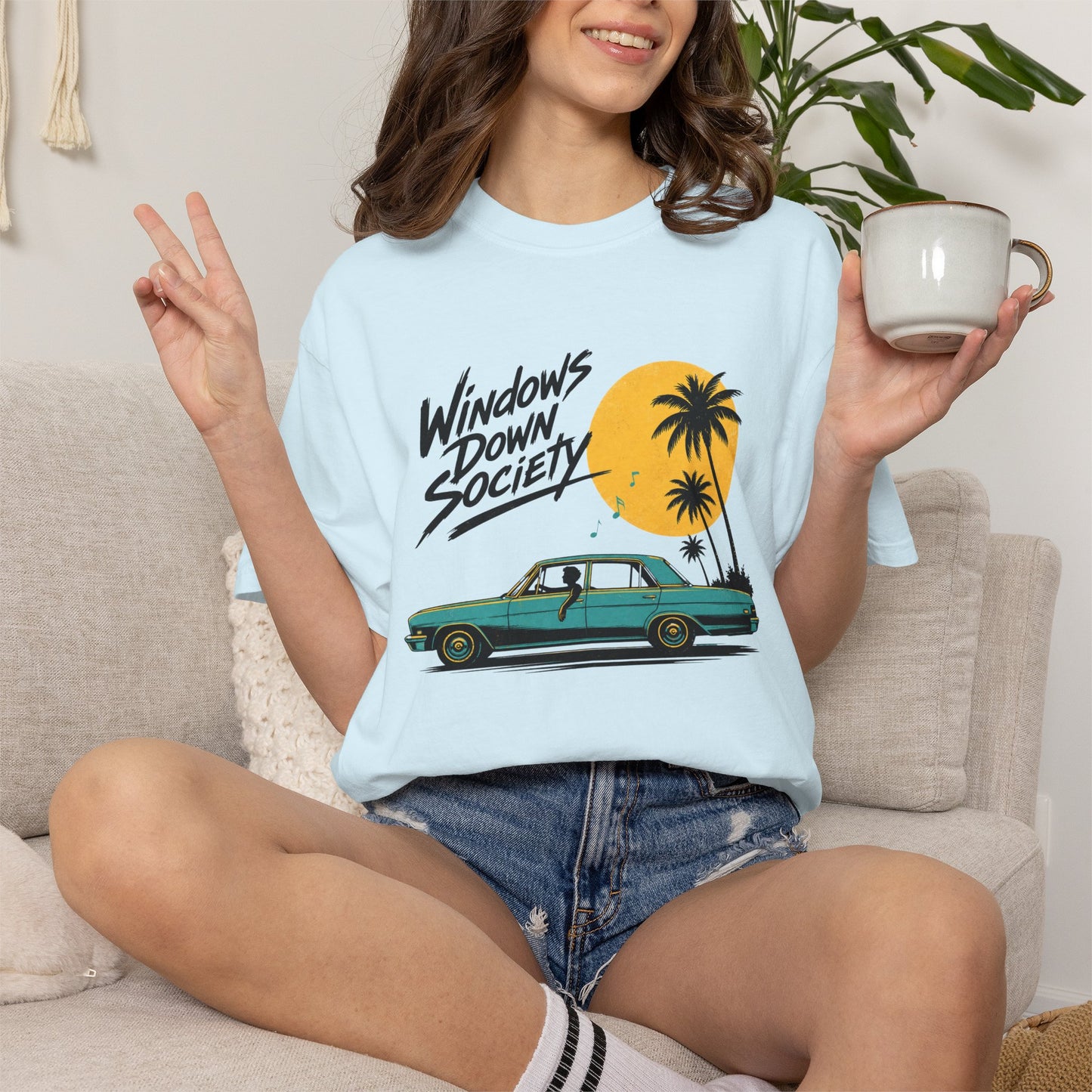 Windows Down Society T-Shirt, Vintage Road Trip Graphic Tee