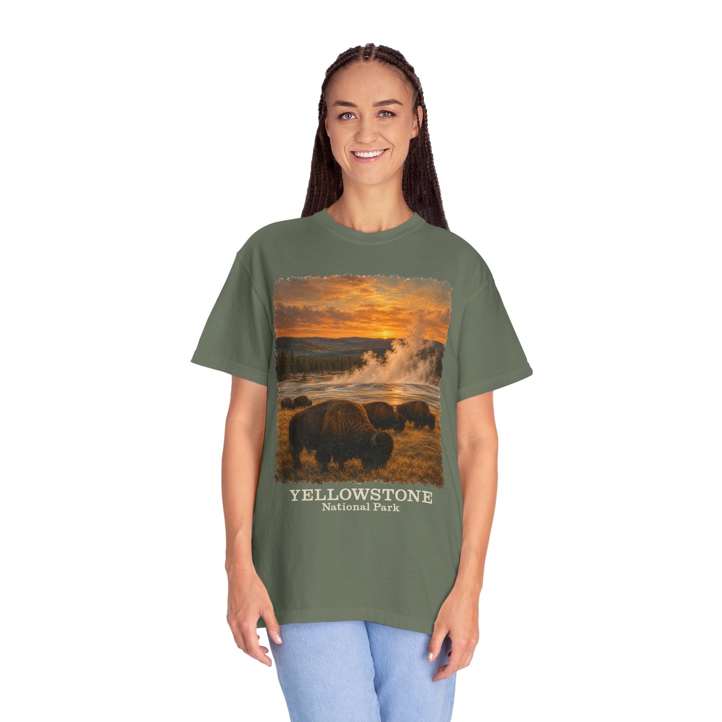 Yellowstone National Park Bison Sunset T-Shirt