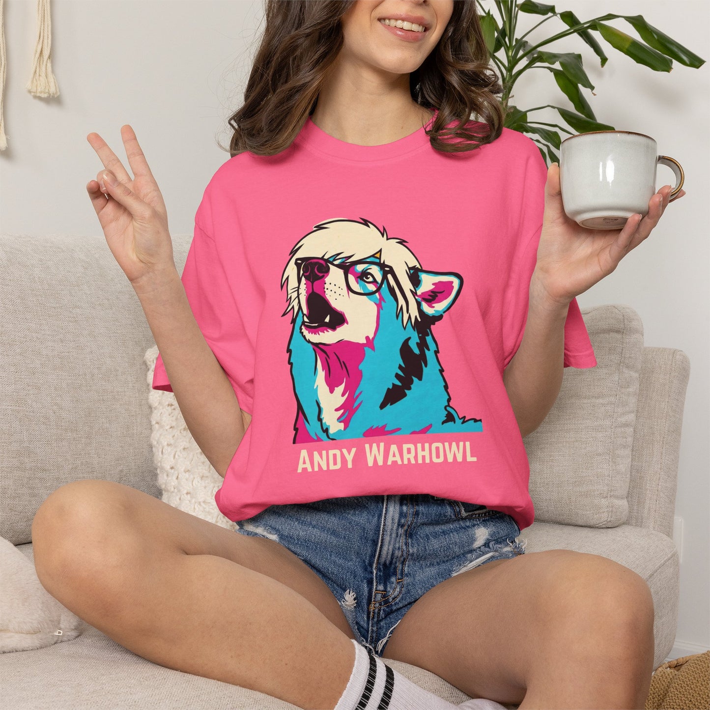 Andy Warhowl Dog Shirt | Funny Pop Art Dog T-Shirt | Vintage-Inspired Andy Warhowl Graphic Tee | Comfort Colors®
