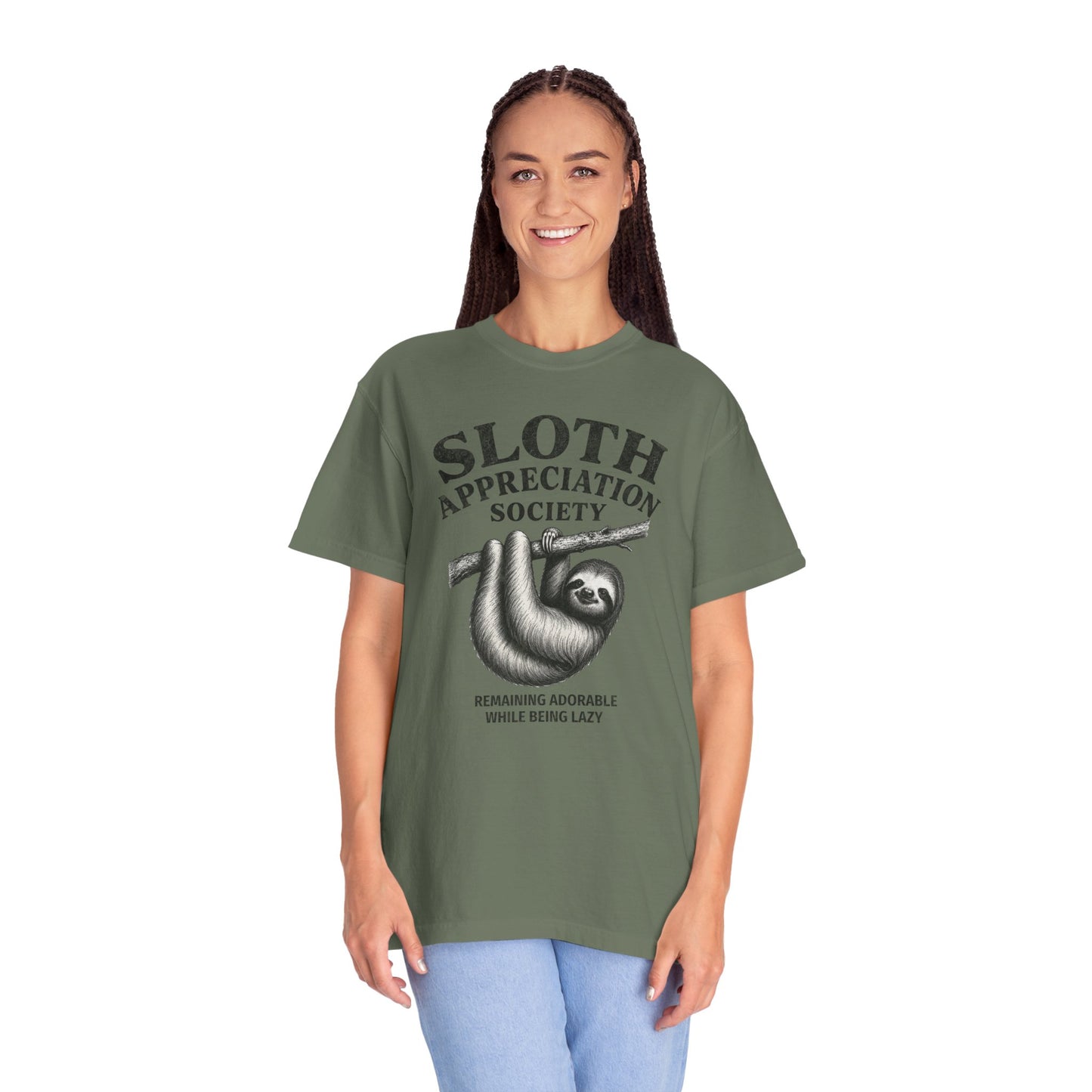 Sloth Appreciation Society T-Shirt – "Remaining Adorable While Being Lazy" Vintage Funny Sloth Graphic Tee