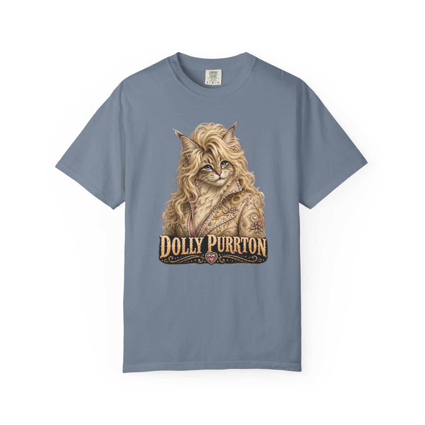 Dolly Purrton Cat Shirt | Funny Country Cat T-Shirt | Vintage Western Cat Lover Graphic Tee | Comfort Colors®