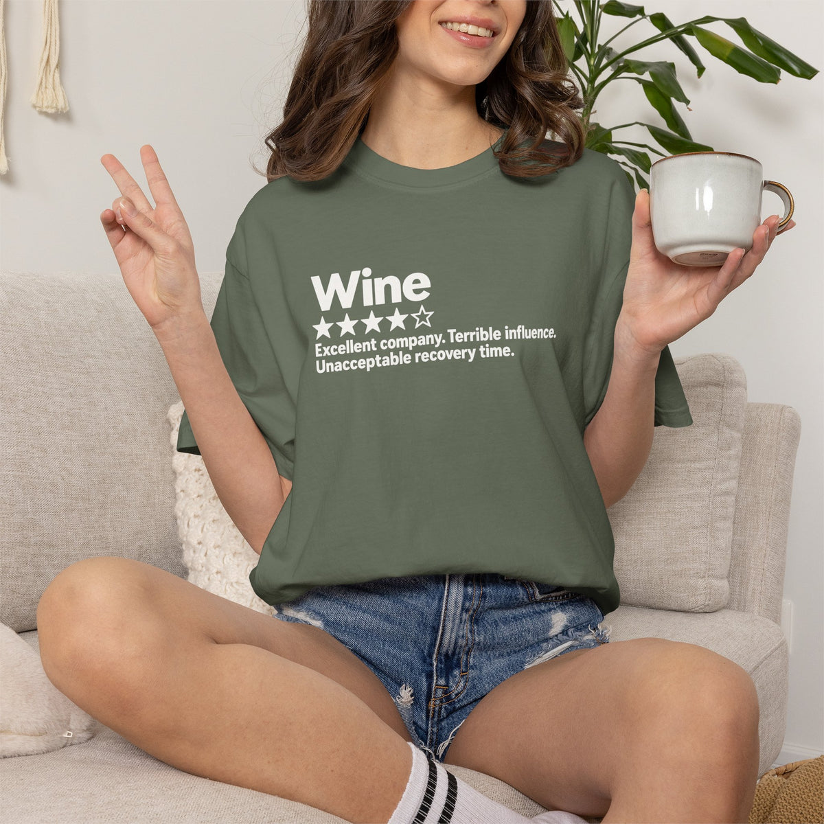 Wine Rating Graphic T-Shirt — "Wine: Excellent company, Terrible influence"