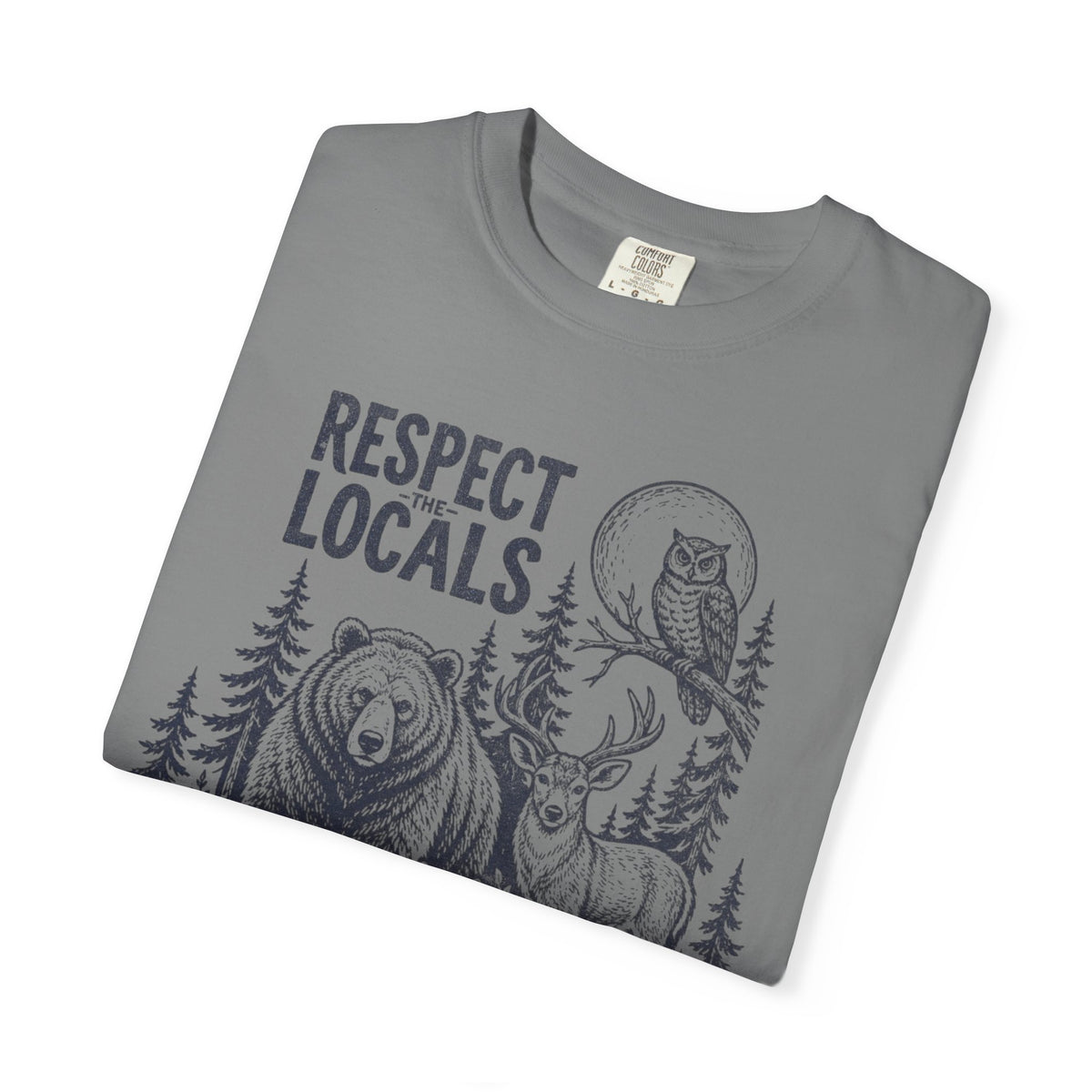 Respect Locals Wildlife Vintage Distressed Forest Animals T-Shirt