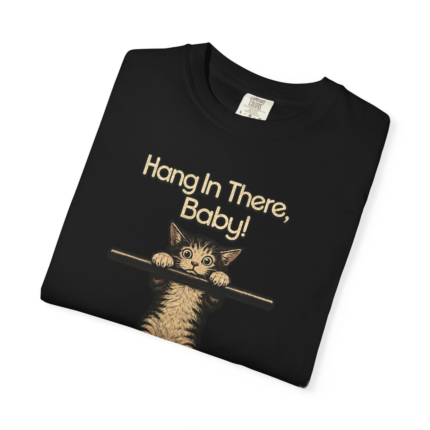 Hang In There Baby Shirt , Vintage Kitten Tee | Funny, Retro 70s Inspired Cat Shirt