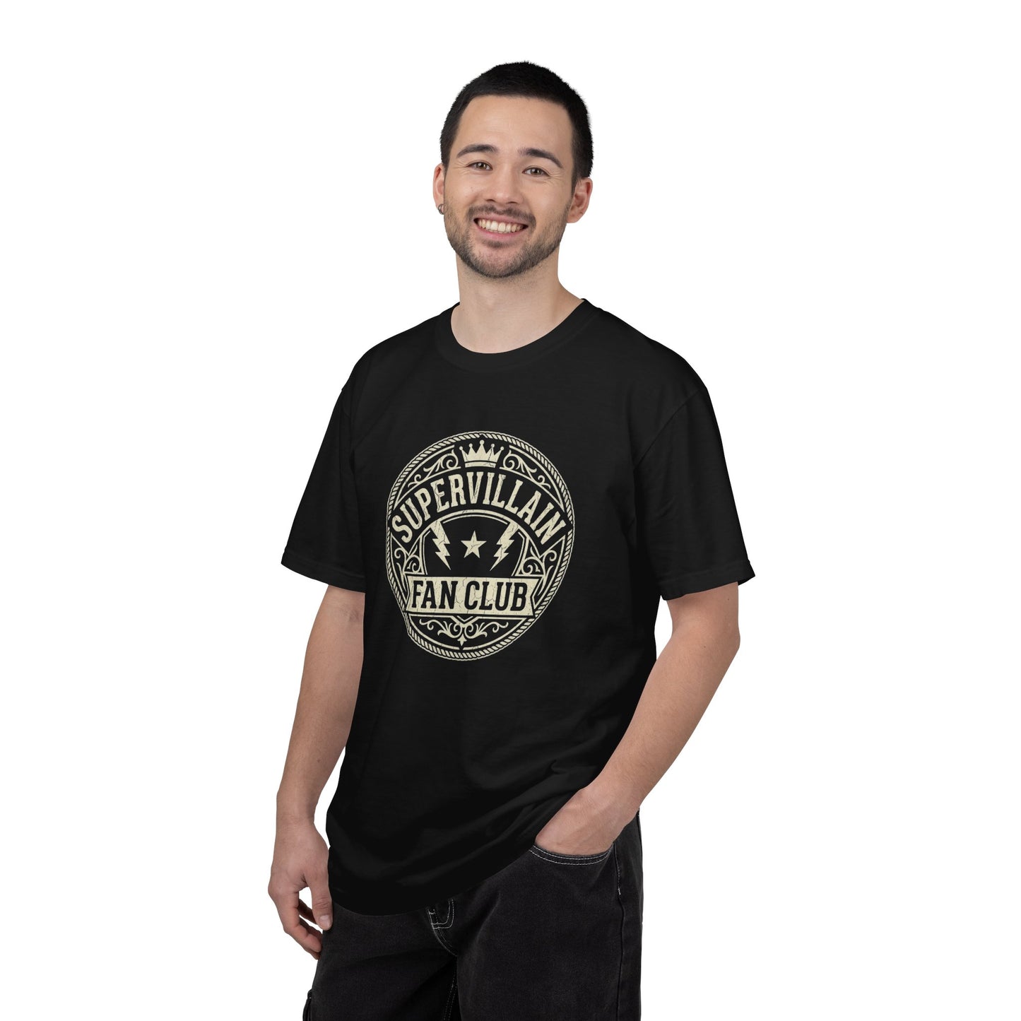 Supervillain Fan Club T-Shirt — Funny Membership Emblem Tee