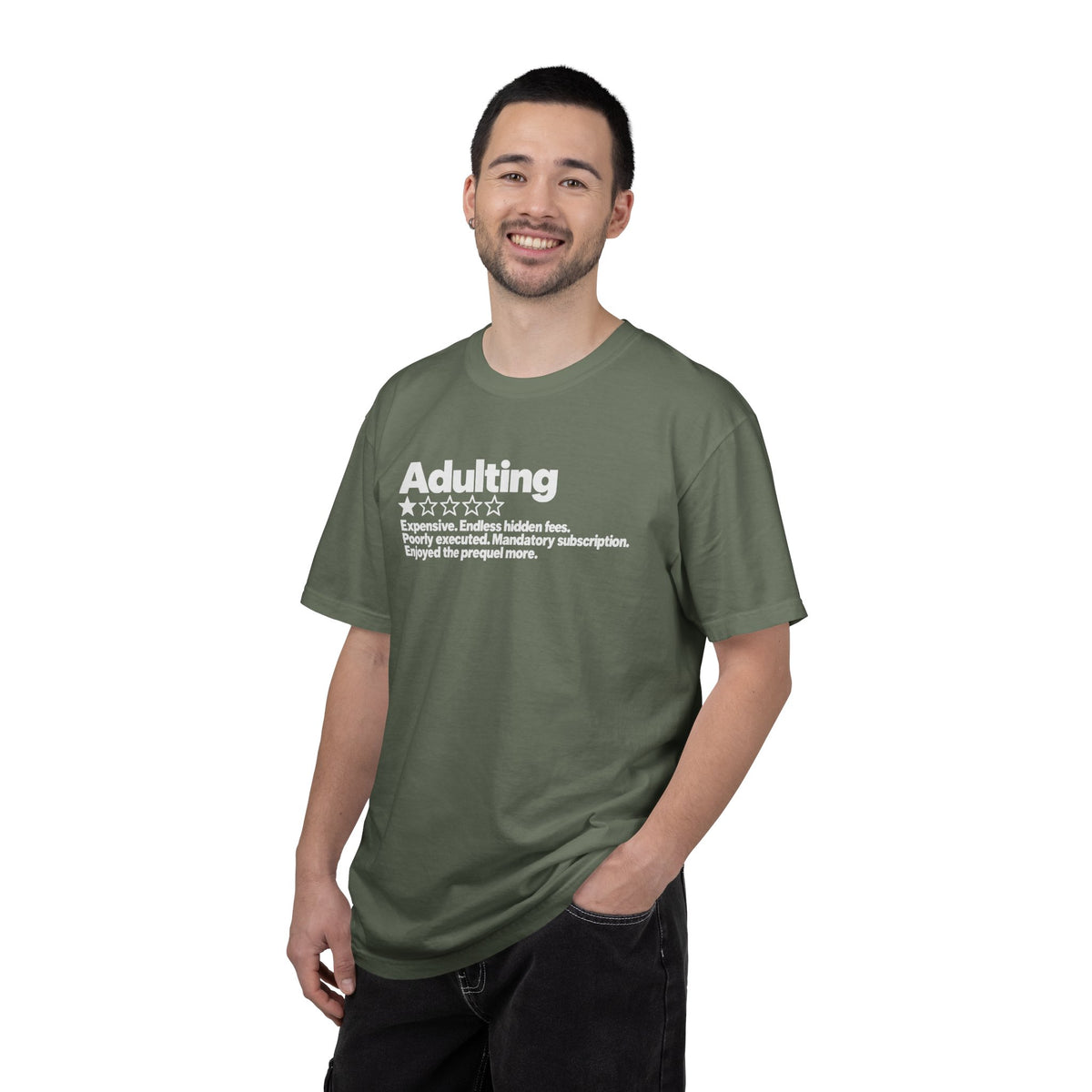 Adulting One Star Review Shirt – Funny Sarcastic Adulthood Graphic Tee