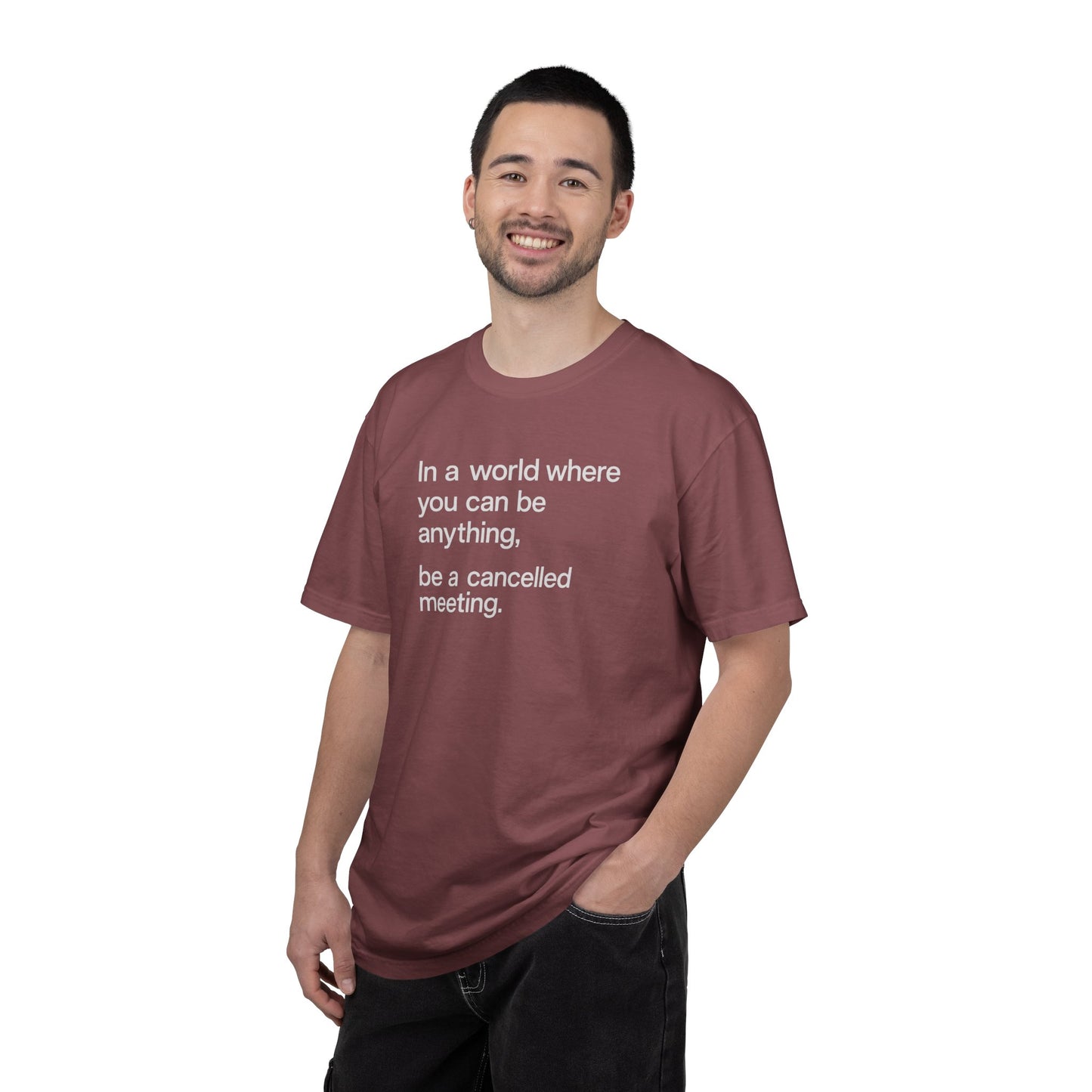 Be a Cancelled Meeting Shirt | Funny Introvert T-Shirt | Office Humor Tee | Minimalist Graphic Shirt