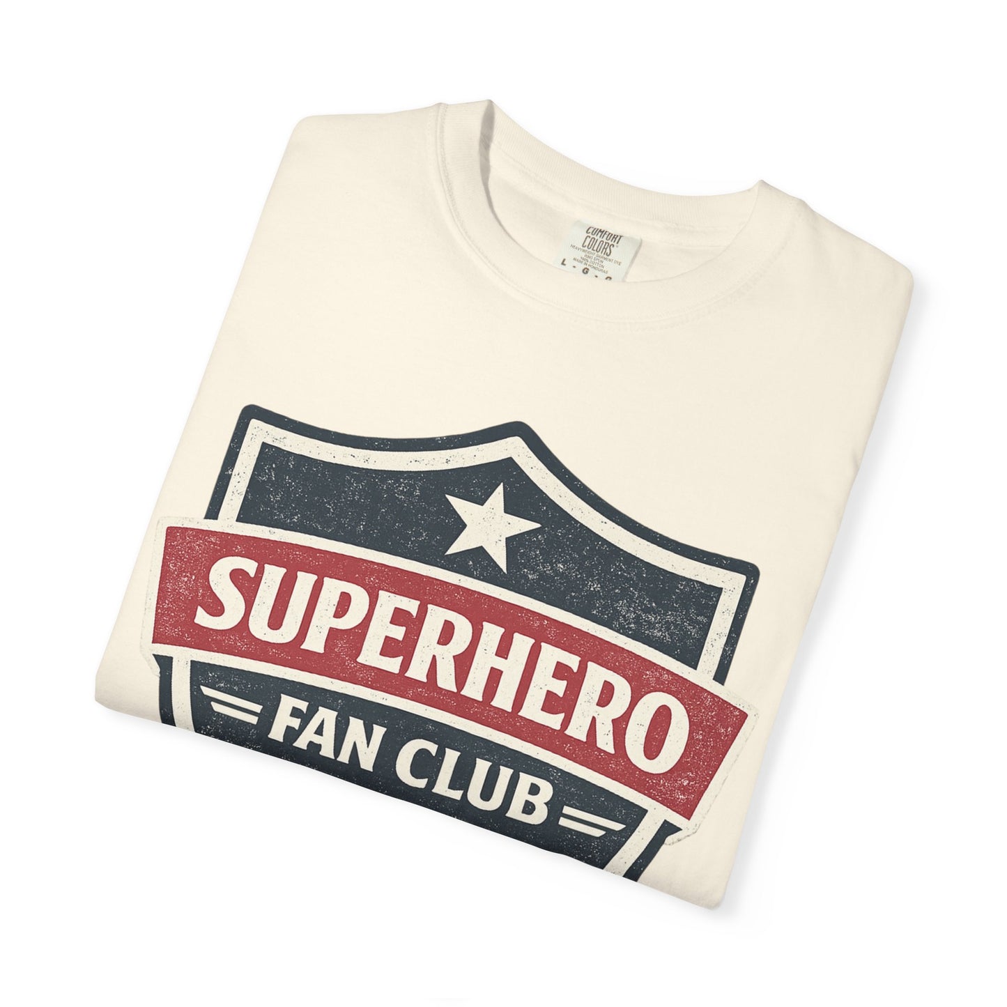 Superhero Fan Club Retro Shield T-Shirt Vintage Comic Graphic Tee