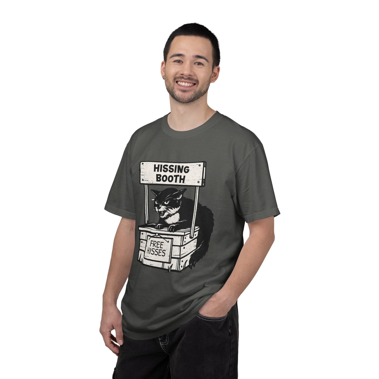 Hissing Booth Cat T-Shirt | Funny Cat Graphic Tee