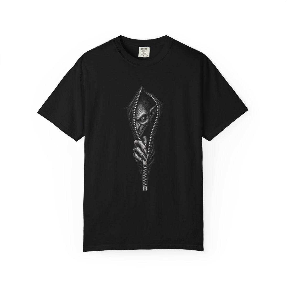 Inner Goblin Escaping Through Zipper T-Shirt