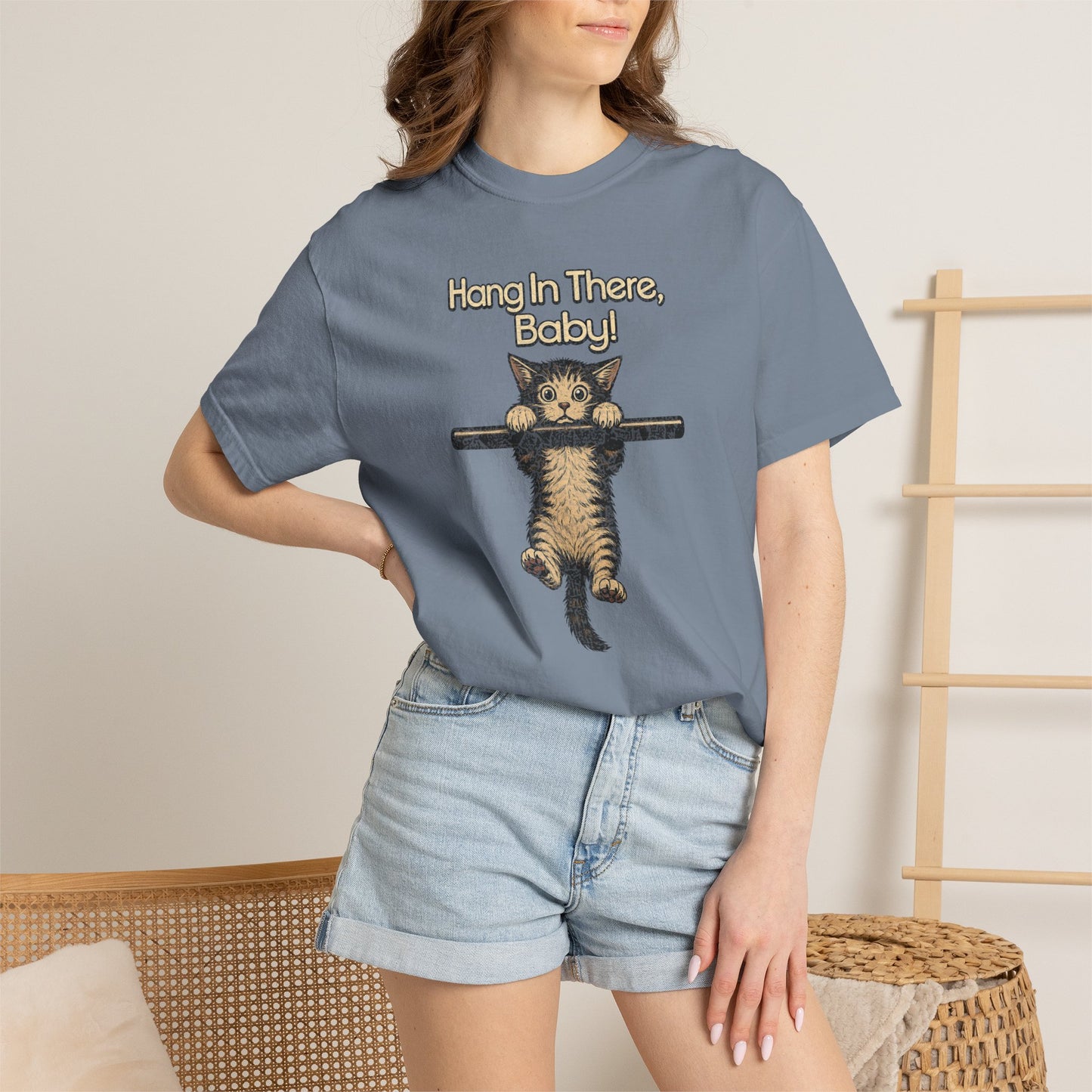 Hang In There Baby Shirt , Vintage Kitten Tee | Funny, Retro 70s Inspired Cat Shirt
