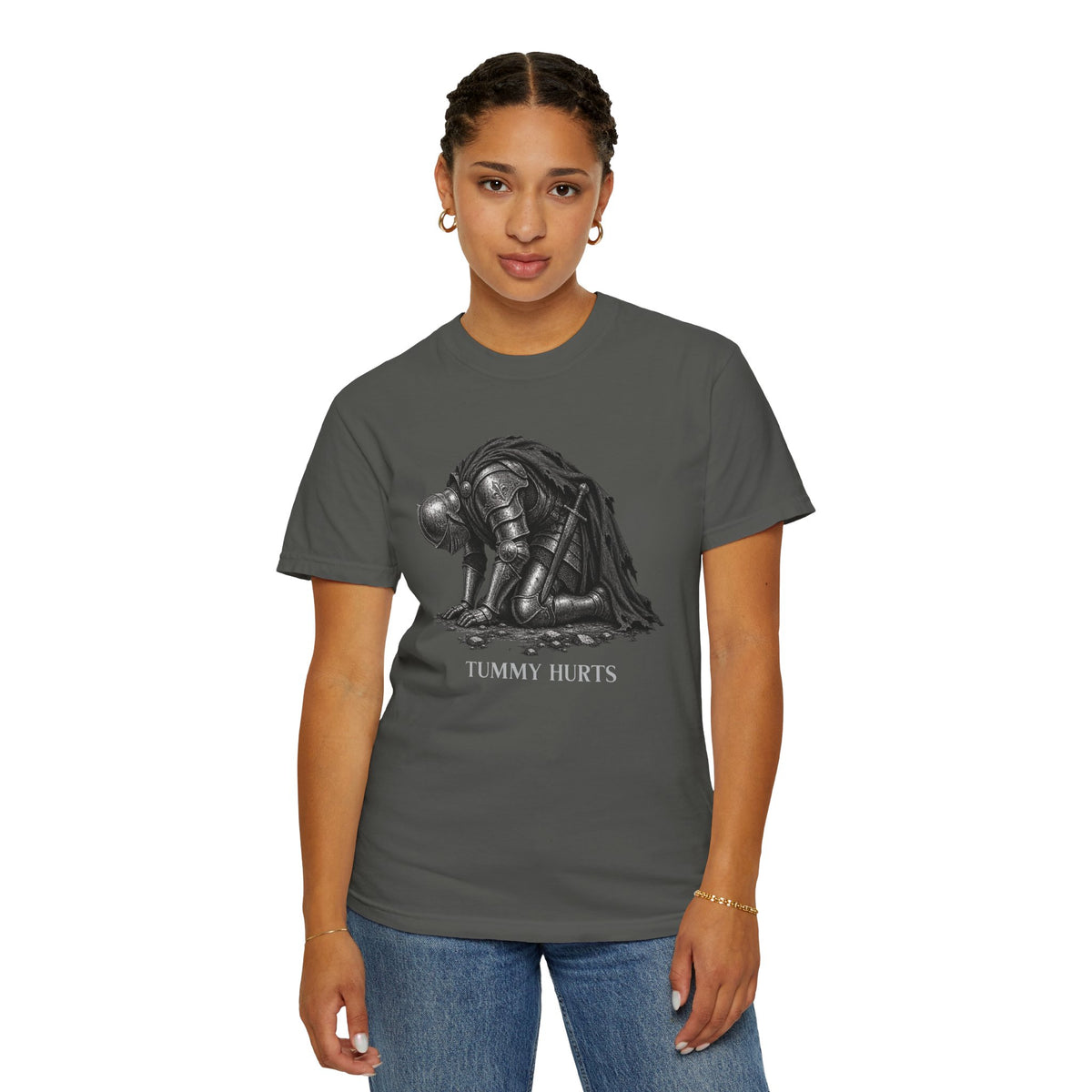 Tummy Hurts Medieval Knight Funny Fantasy Shirt