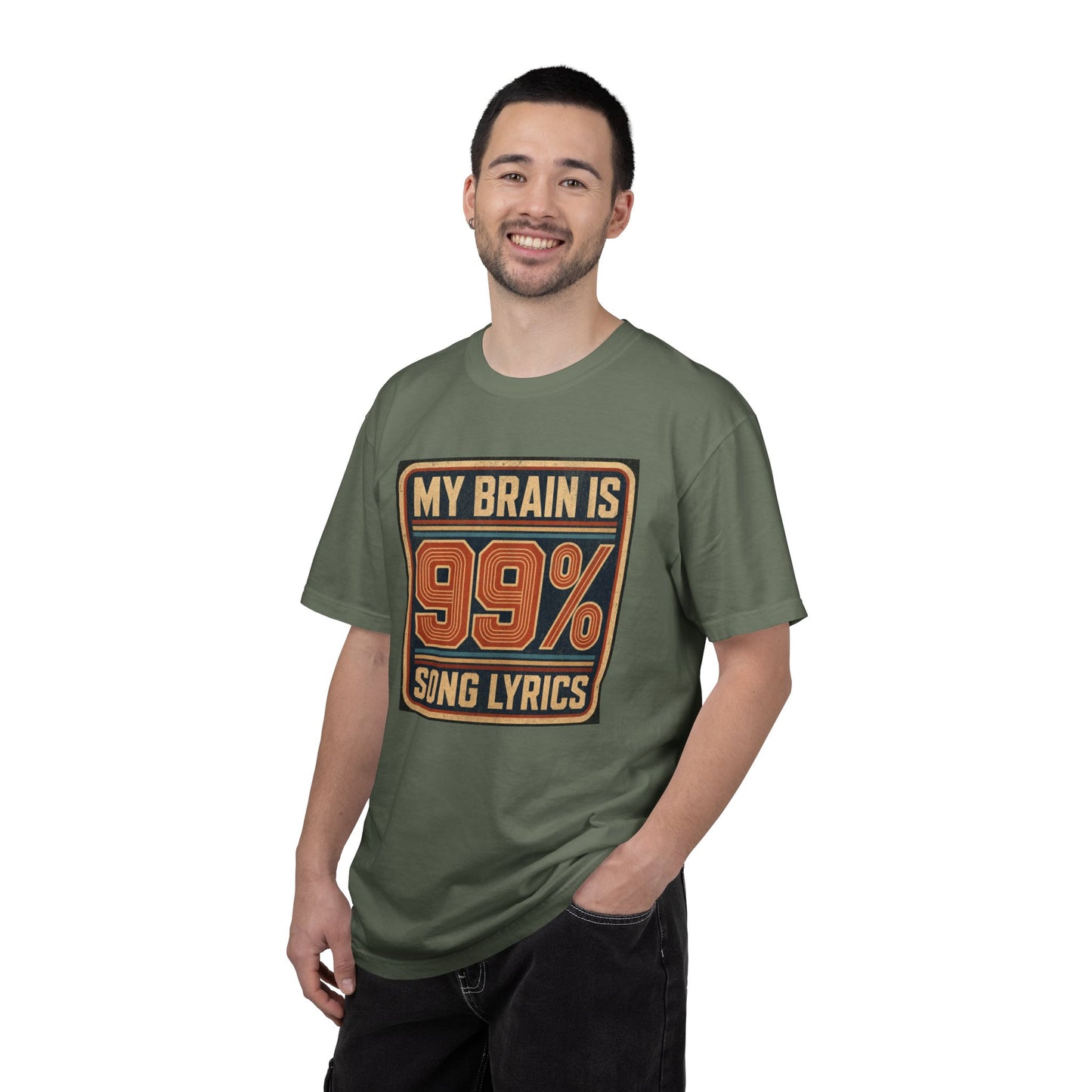 T-Shirt — "My Brain Is 99% Song Lyrics" Retro Music Lover Tee