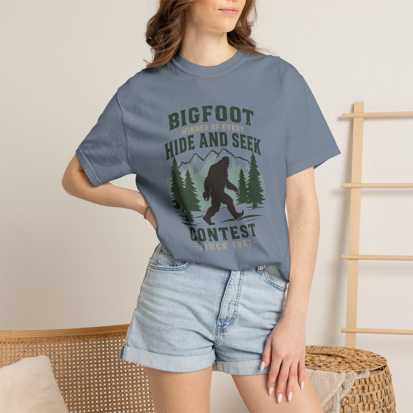 Bigfoot Hide and Seek Contest T-Shirt — Vintage Sasquatch Graphic Tee