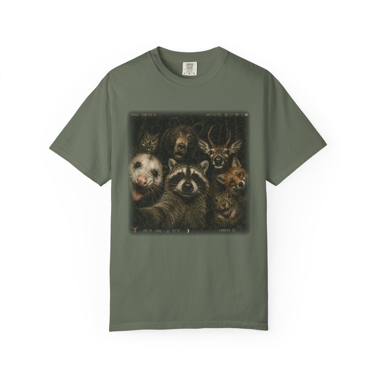 Trail Cam Selfie T-Shirt | Funny Wildlife Graphic Tee for Campers & Nature Lovers