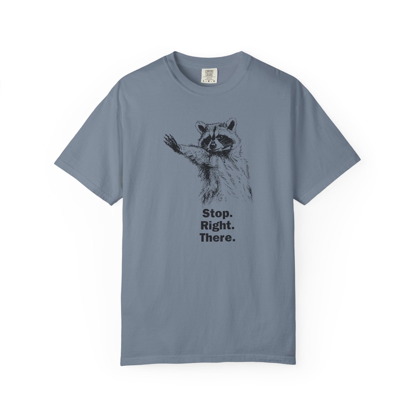 Raccoon 'Stop. Right. There.' Graphic T-Shirt