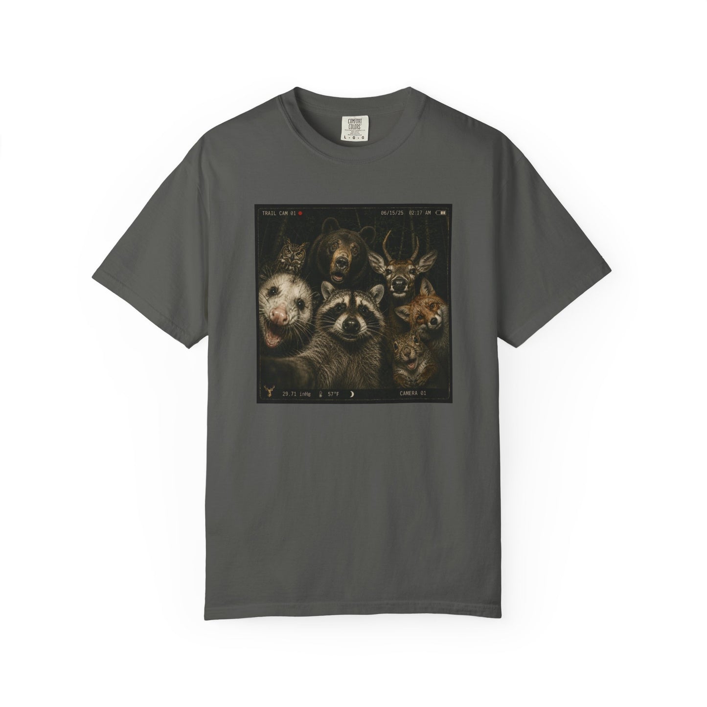 Trail Cam Animals T-Shirt — Funny Forest Wildlife Photo Tee