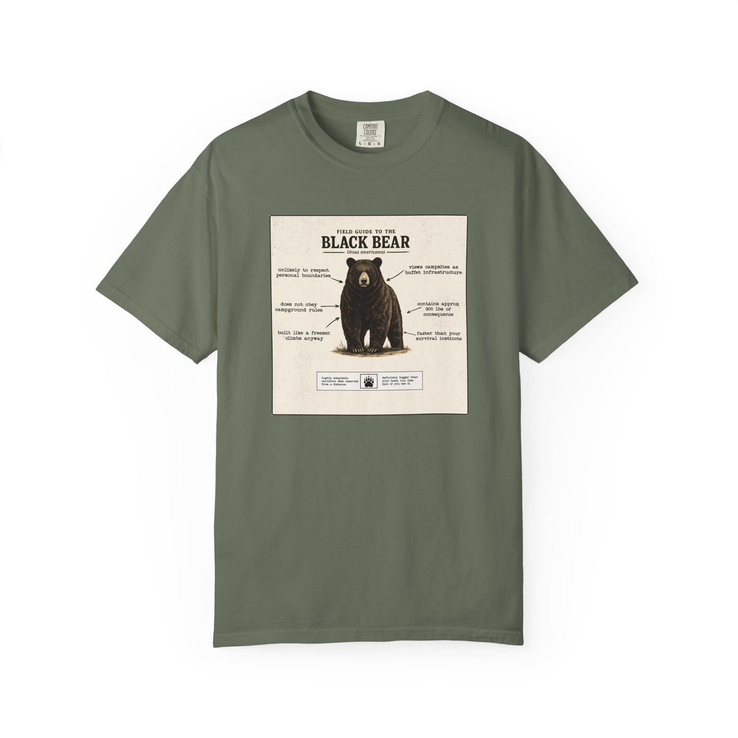 Black Bear Field Guide T-Shirt — Funny Camping & Hiking Tee