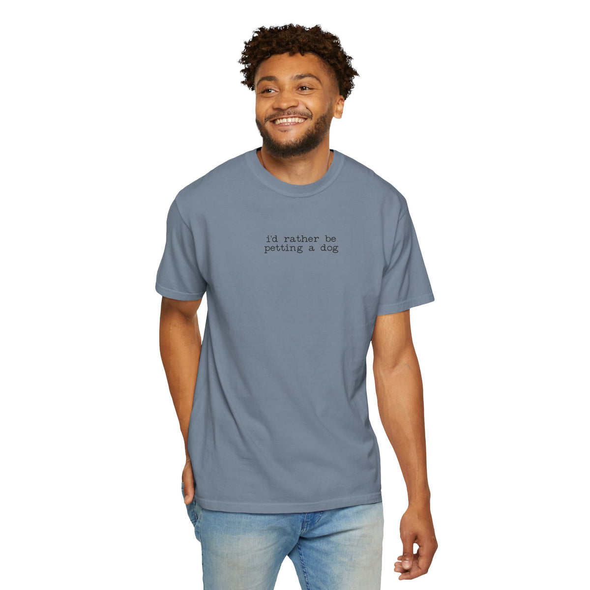 I'd Rather Be Petting a Dog T-Shirt — Casual Minimalist Dog Lover Tee