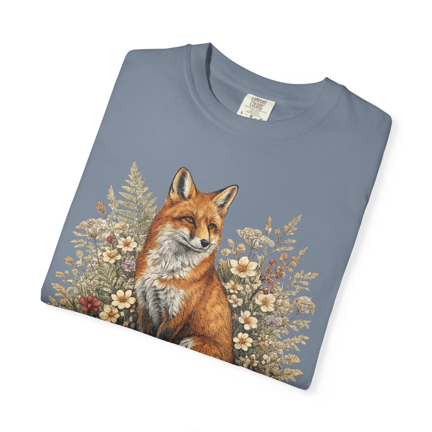 Vintage Fox & Wildflower Botanical Woodland Wldlife T-Shirt