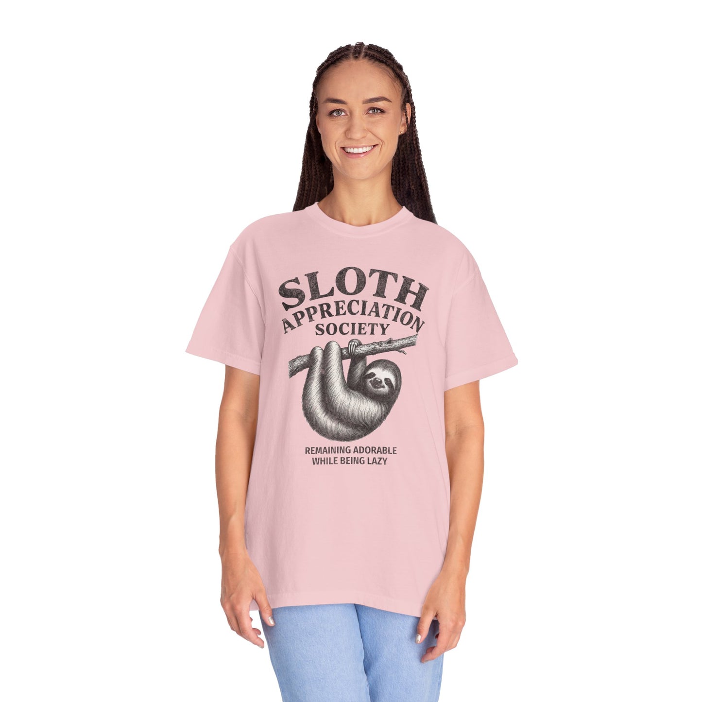 Sloth Appreciation Society T-Shirt – "Remaining Adorable While Being Lazy" Vintage Funny Sloth Graphic Tee