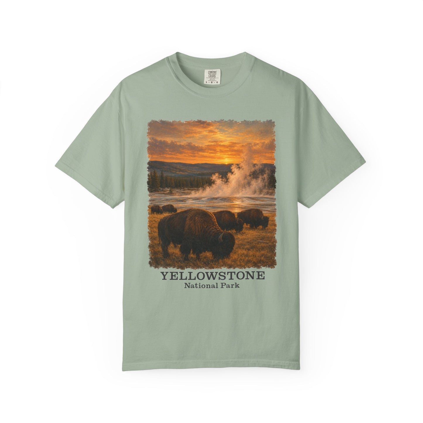 Yellowstone National Park Bison Sunset T-Shirt