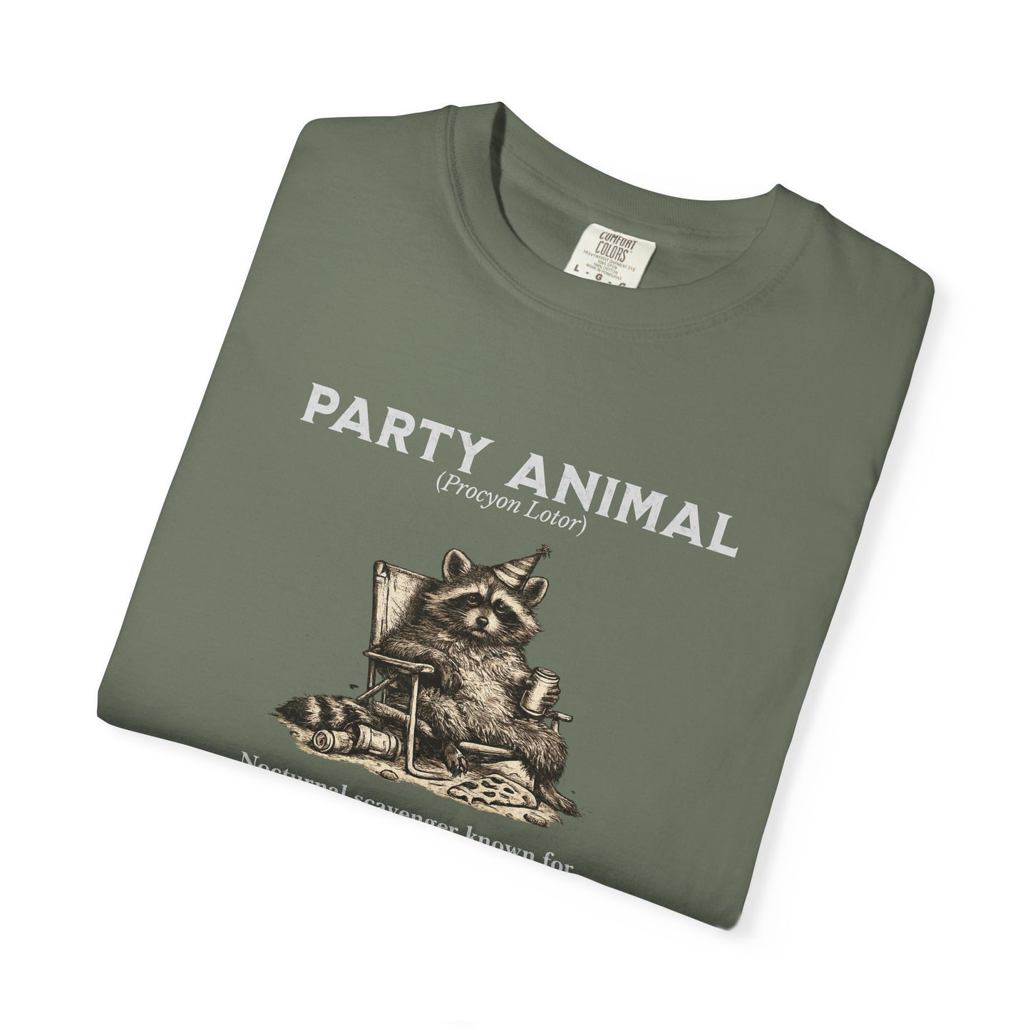 Vintage Raccoon Field Guide T-Shirt — 'Nocturnal Party Animal' Graphic Tee