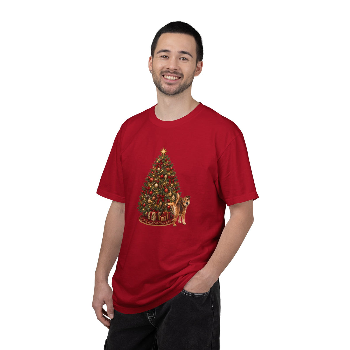 Dog Peeing on Christmas Tree Shirt