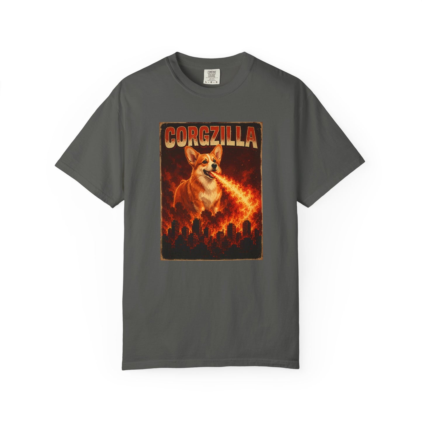Corgzilla Corgi Tee — Godzilla Parody Dog Breathing Fire Graphic T-Shirt