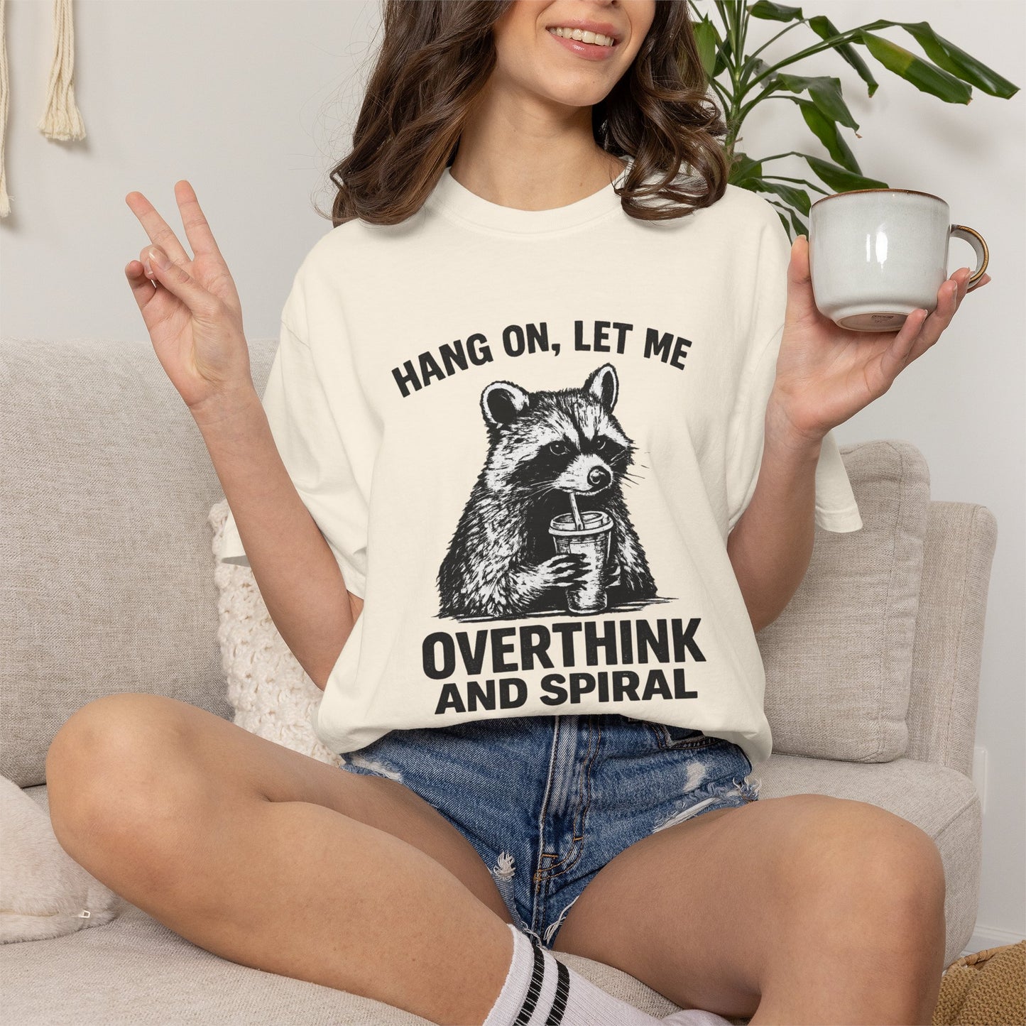 Overthink and Spiral Raccoon T-Shirt