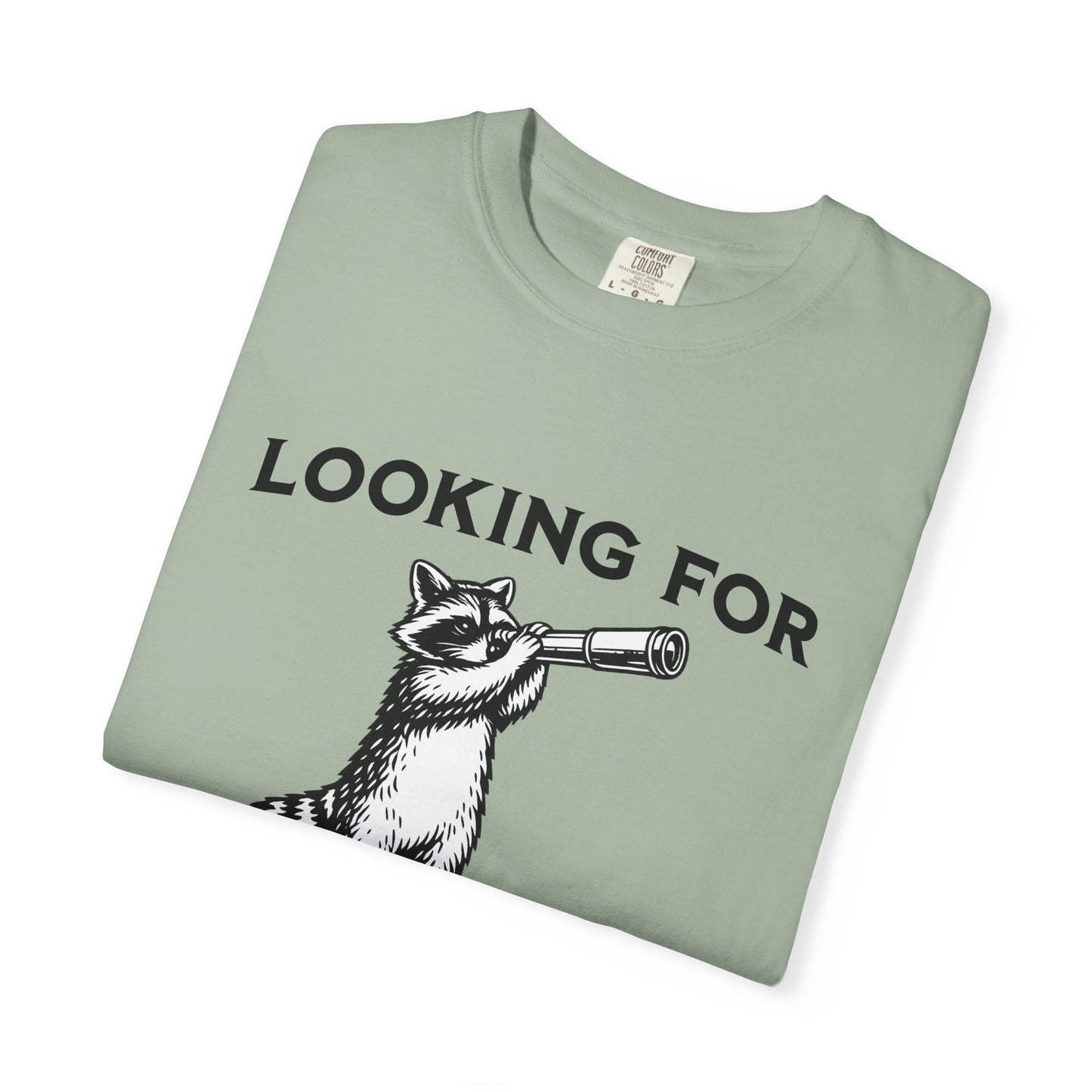 Raccoon Telescope T-Shirt — "Looking for Who the F*** Asked You" Funny Graphic Tee