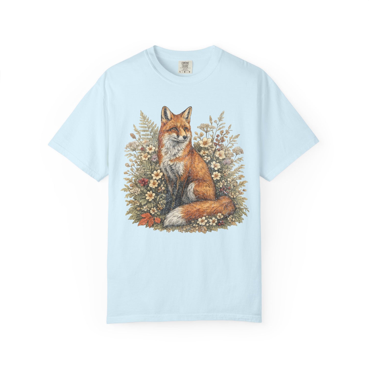 Vintage Fox & Wildflower Botanical Woodland Wldlife T-Shirt