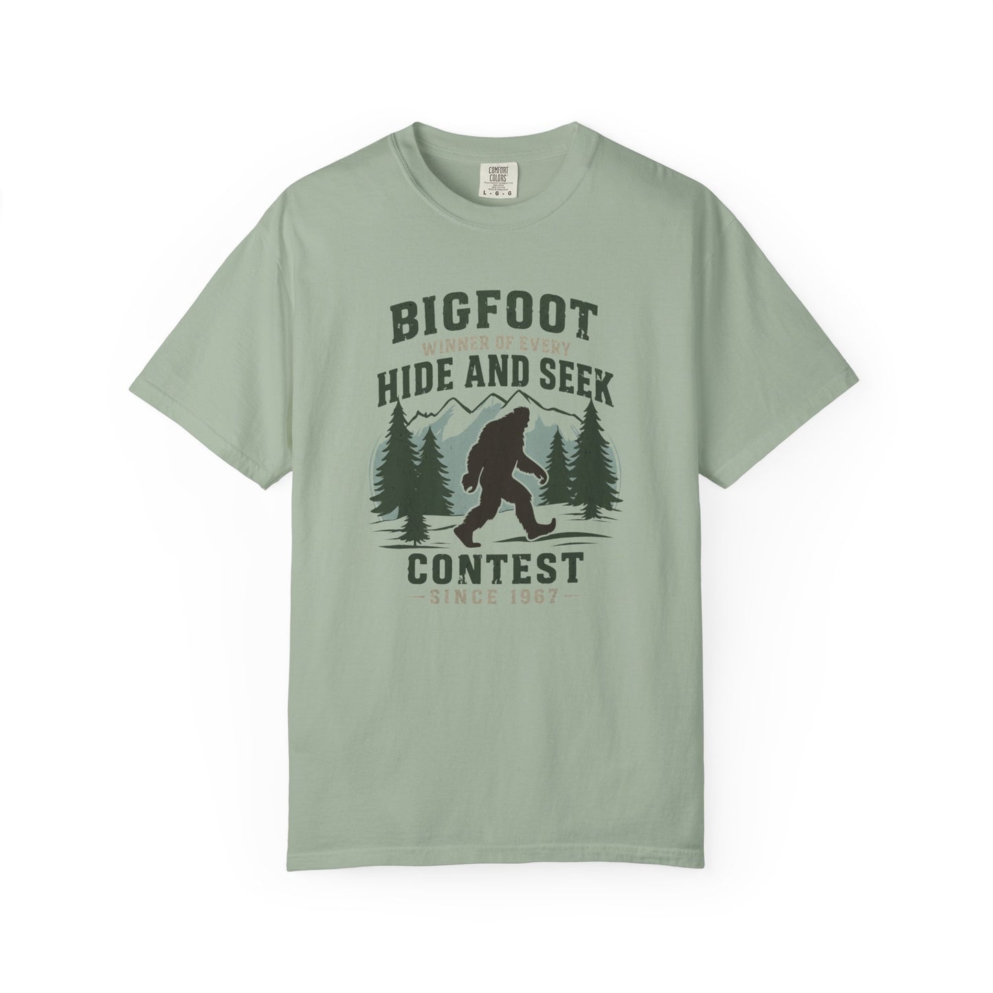 Bigfoot Hide and Seek Contest T-Shirt — Vintage Sasquatch Graphic Tee