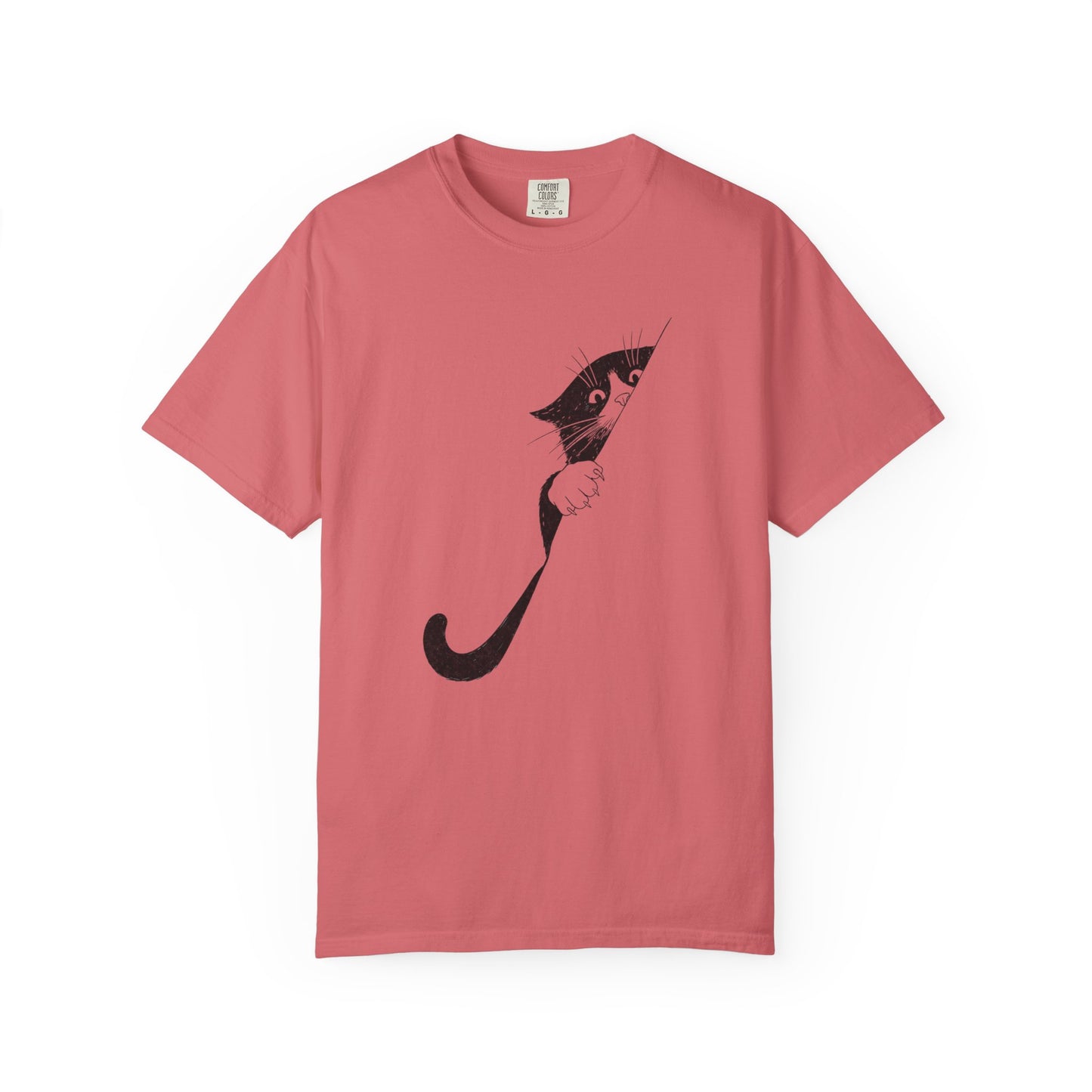 Peekaboo Cat T-Shirt — Minimalist 'Is It Safe?' Cat Lover Tee