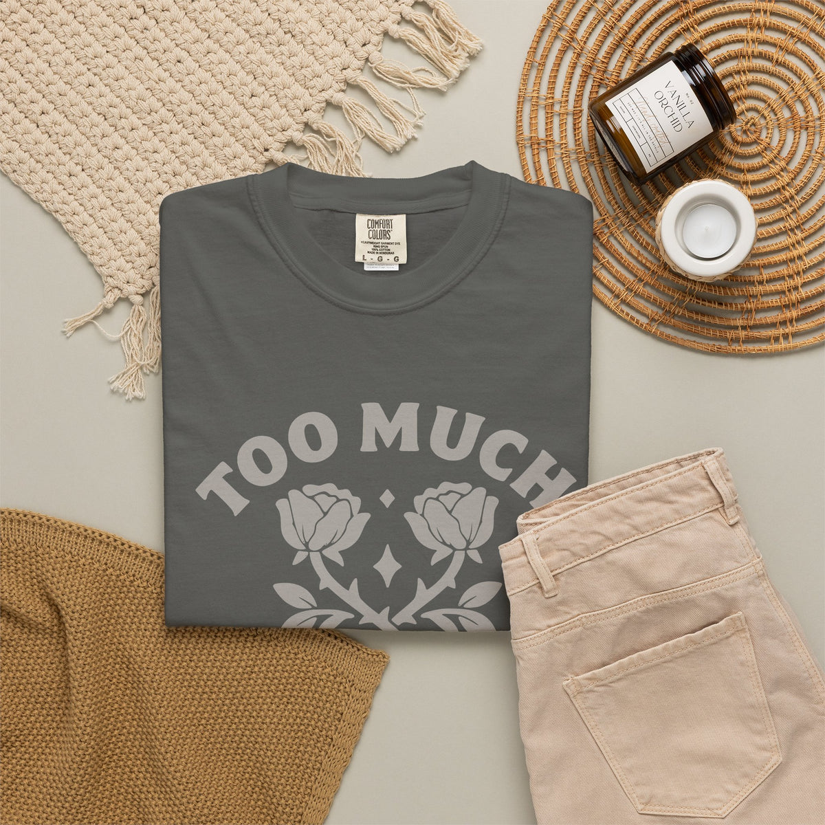 Too Much Too Bad Unapologetic Rose Graphic T-Shirt
