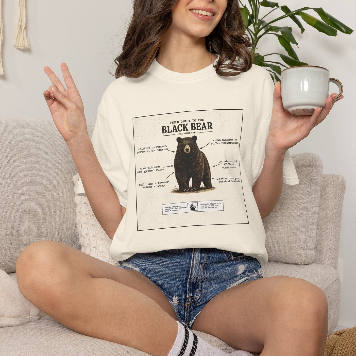 Black Bear Field Guide T-Shirt — Funny Camping & Hiking Tee