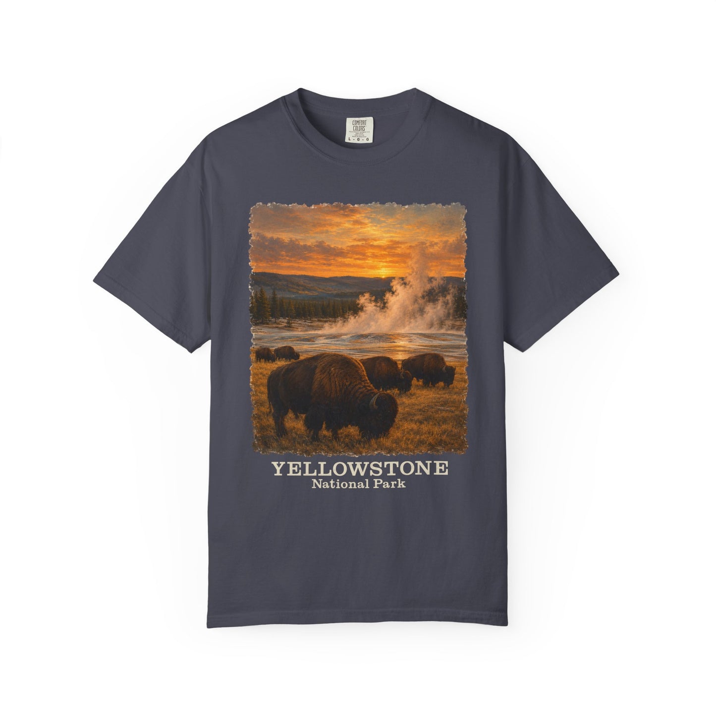 Yellowstone National Park Bison Sunset T-Shirt