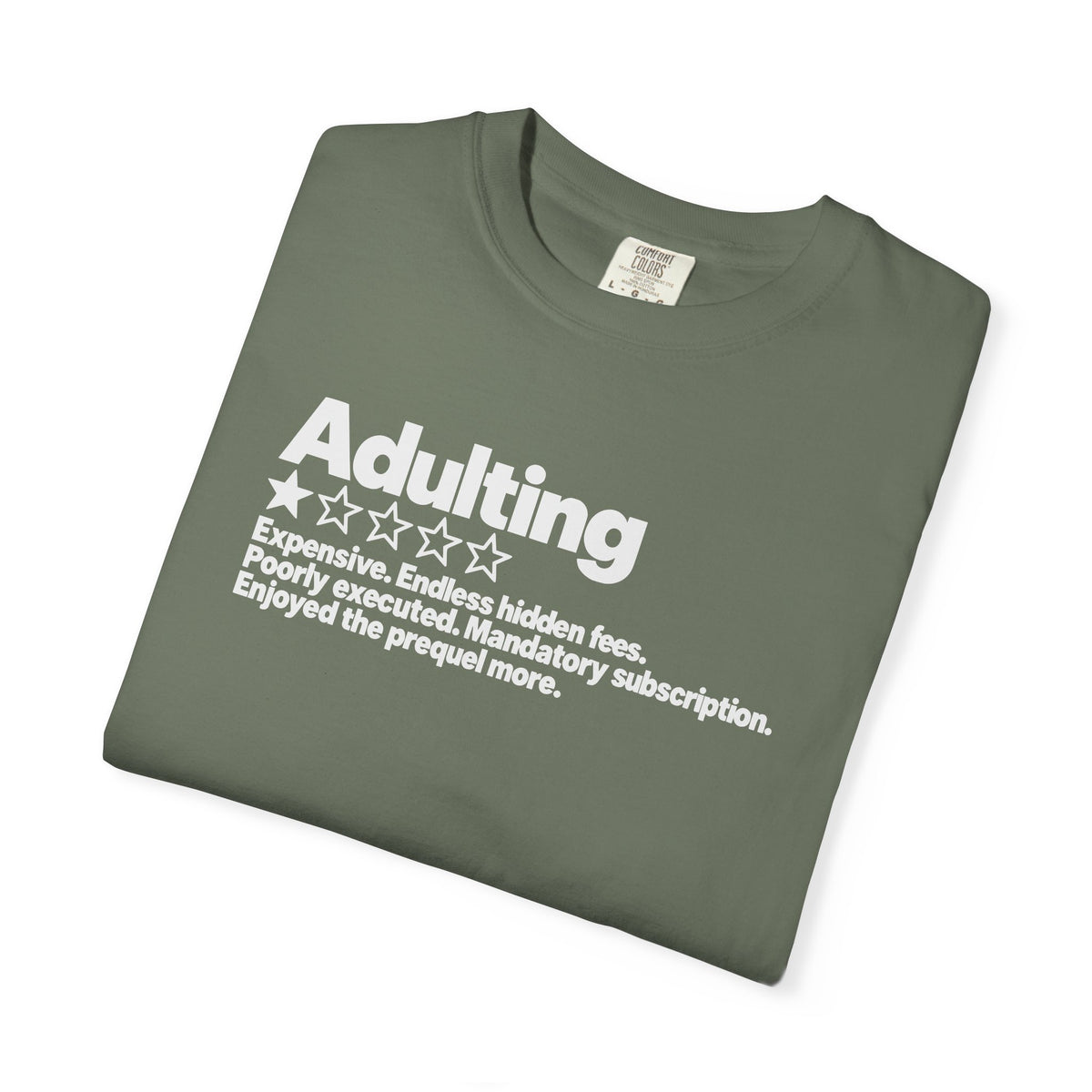Adulting One Star Review Shirt – Funny Sarcastic Adulthood Graphic Tee