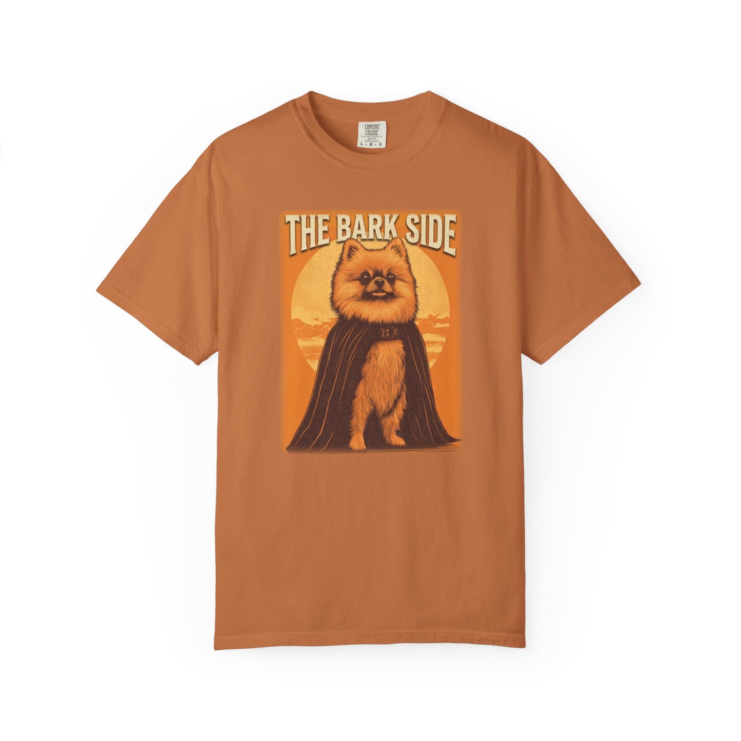 The Bark Side Funny Pomeranian Star Wars Inspired Dog T-Shirt | Cute Retro Dog Lover Tee