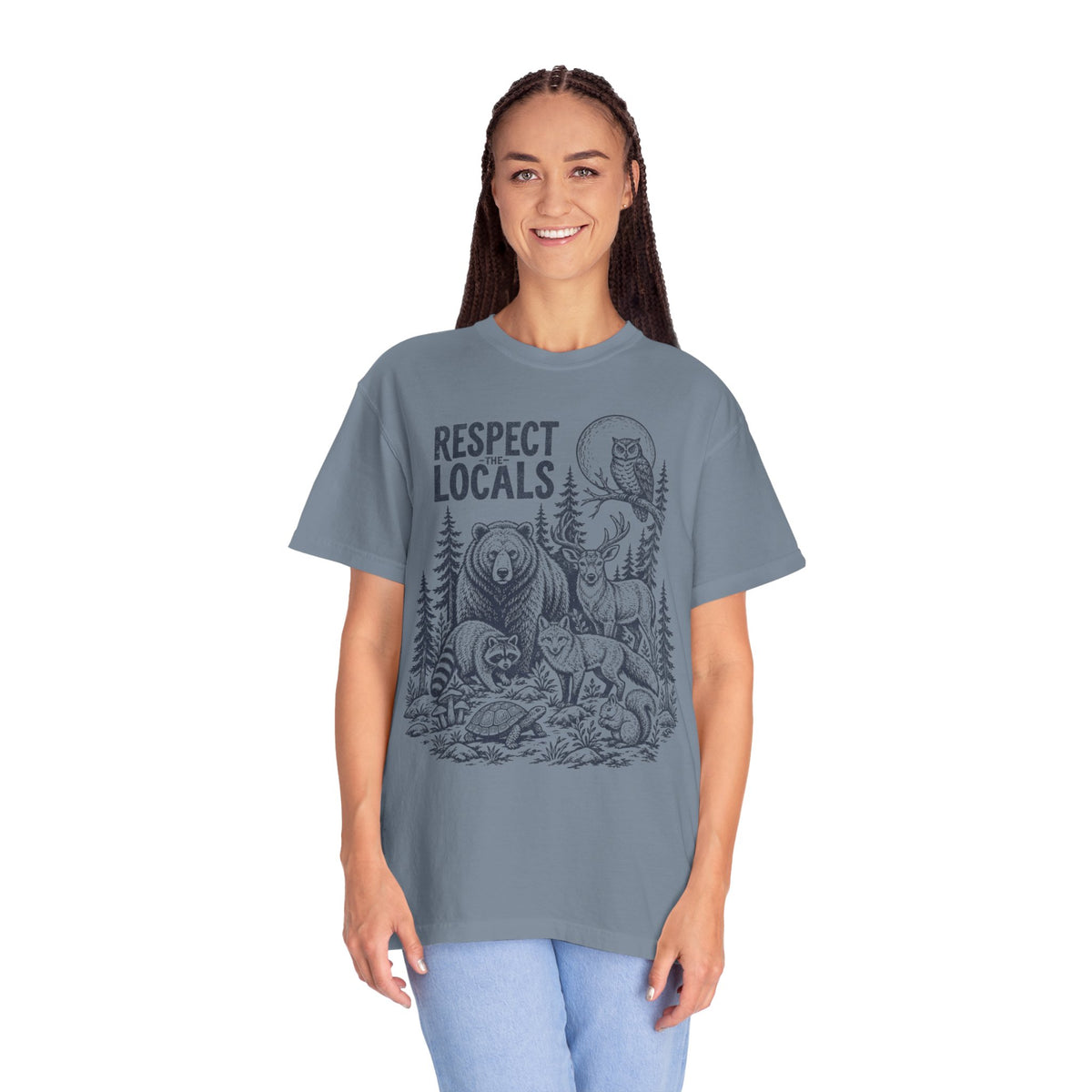 Respect Locals Wildlife Vintage Distressed Forest Animals T-Shirt