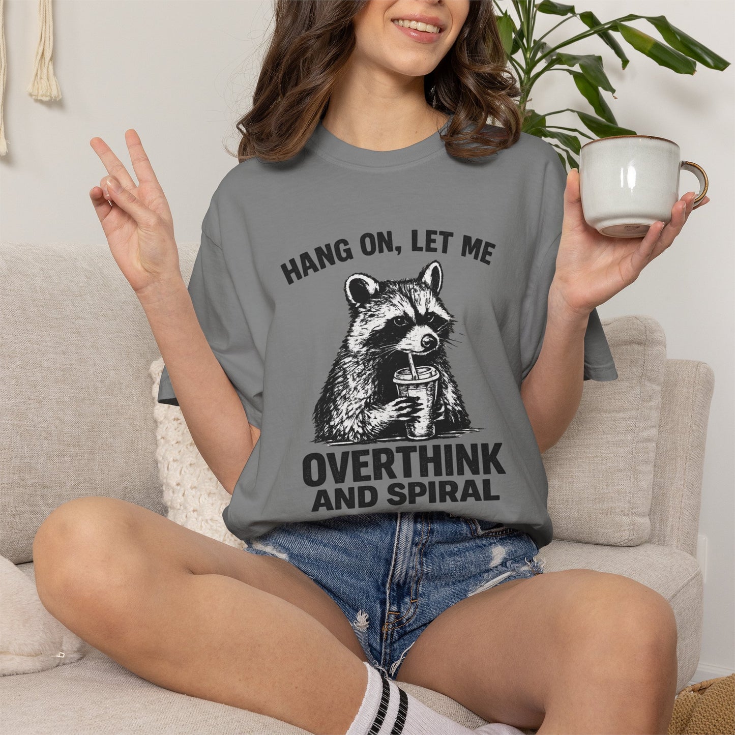 Overthink and Spiral Raccoon T-Shirt