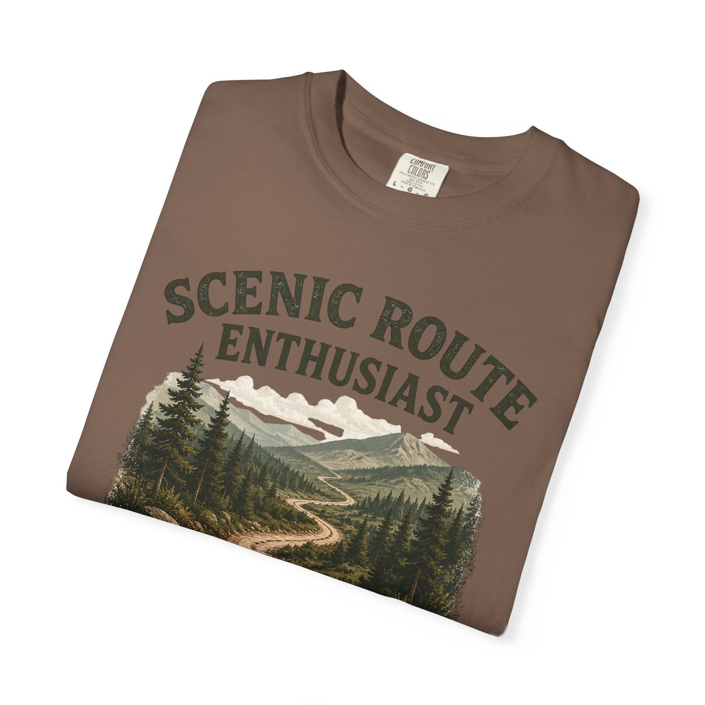 Scenic Route Enthusiast T-Shirt — "Passing Highly Encouraged" Hiking Tee