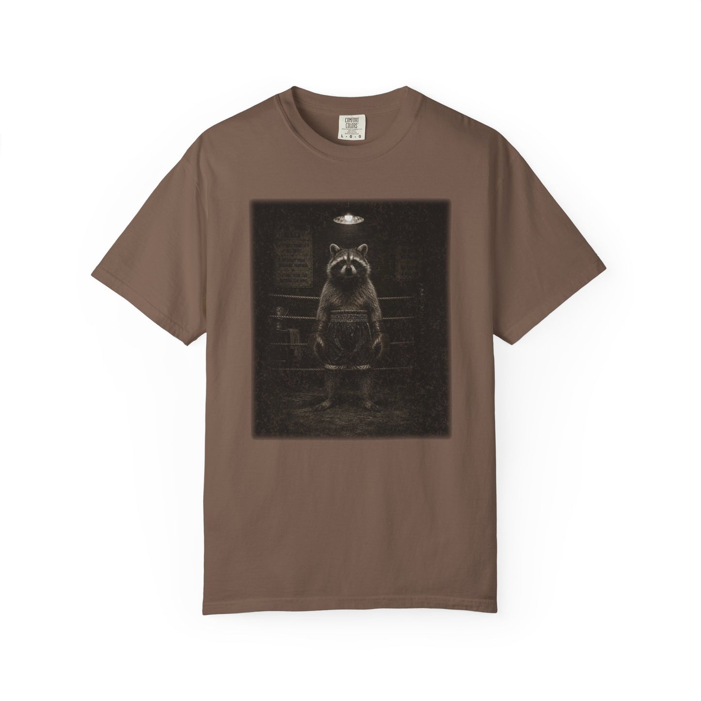 Raccoon Boxer T-Shirt | Fighting the Chaos | Vintage Animal Graphic Tee | Unisex Comfort Colors Shirt