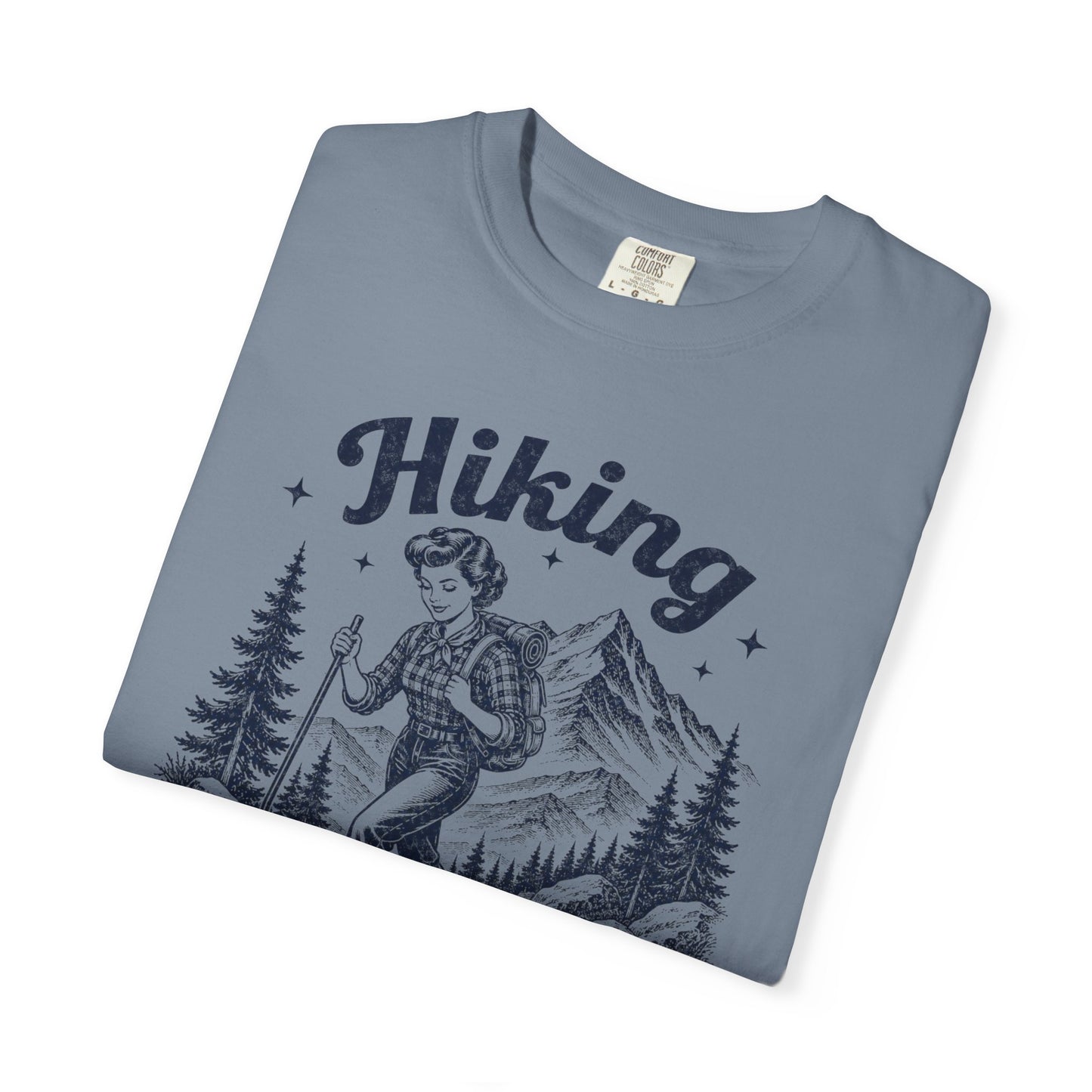 Hiking Because Murder Is Wrong — Retro 1950s Vintage Graphic T-Shirt