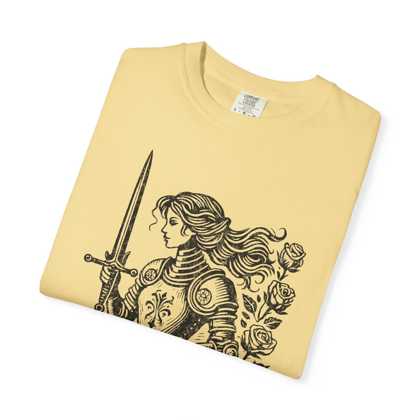 'Never Needed Rescuing' Feminist Female Knight Armor Graphic Tee