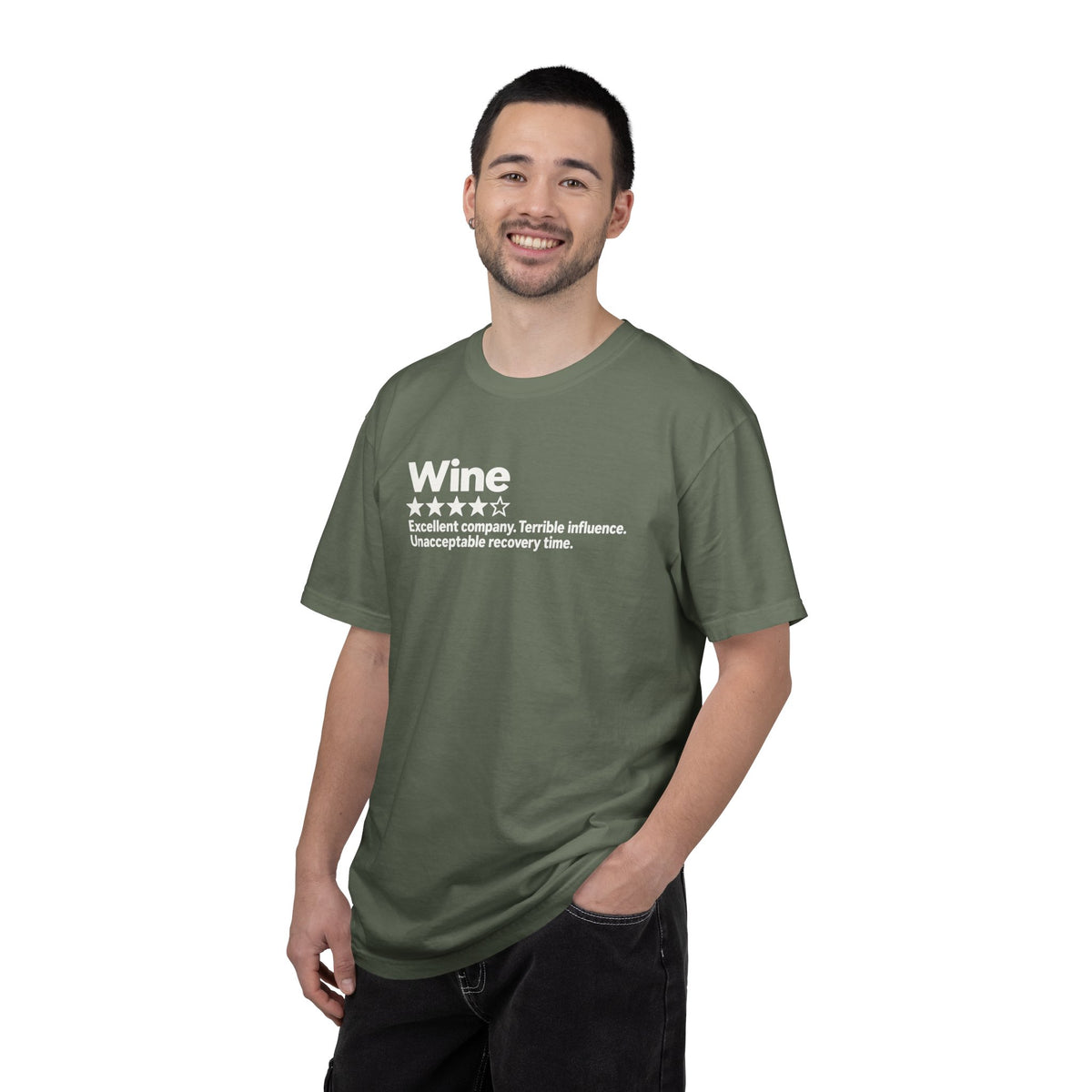 Wine Rating Graphic T-Shirt — "Wine: Excellent company, Terrible influence"