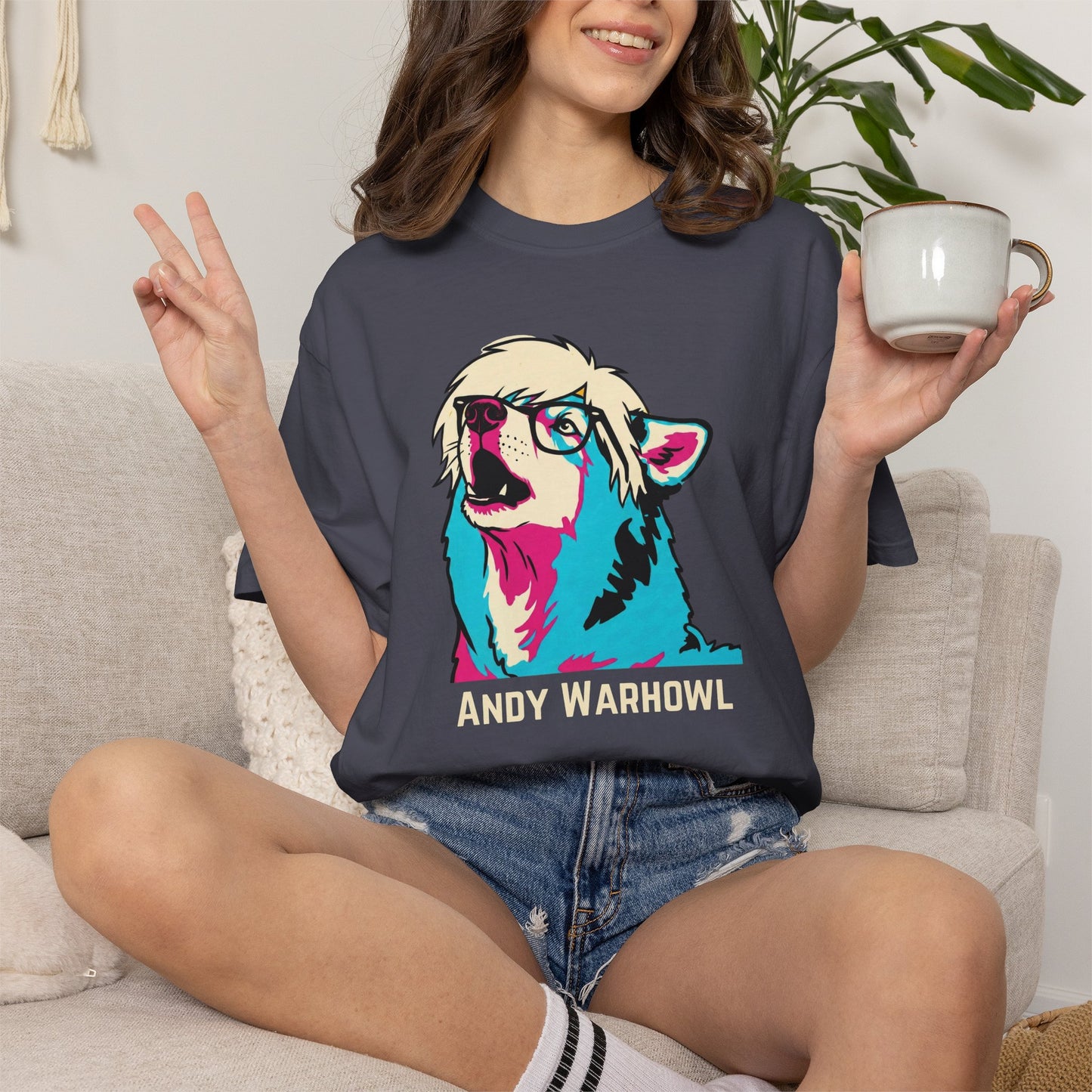 Andy Warhowl Dog Shirt | Funny Pop Art Dog T-Shirt | Vintage-Inspired Andy Warhowl Graphic Tee | Comfort Colors®