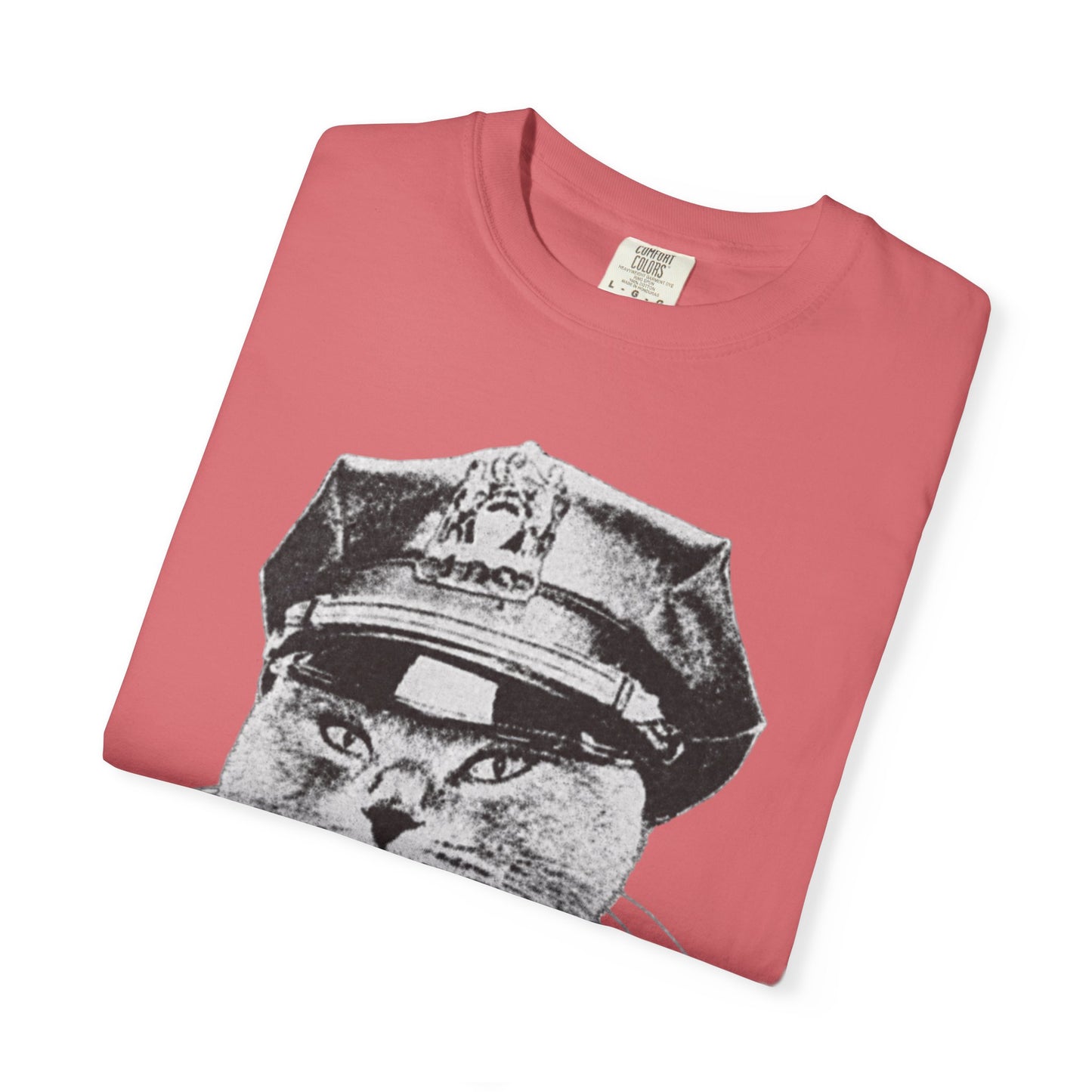 Who's Laughing Meow? Funny Cat Police Shirt | Vintage Grumpy Cat Graphic Tee | Comfort Colors® T-Shirt