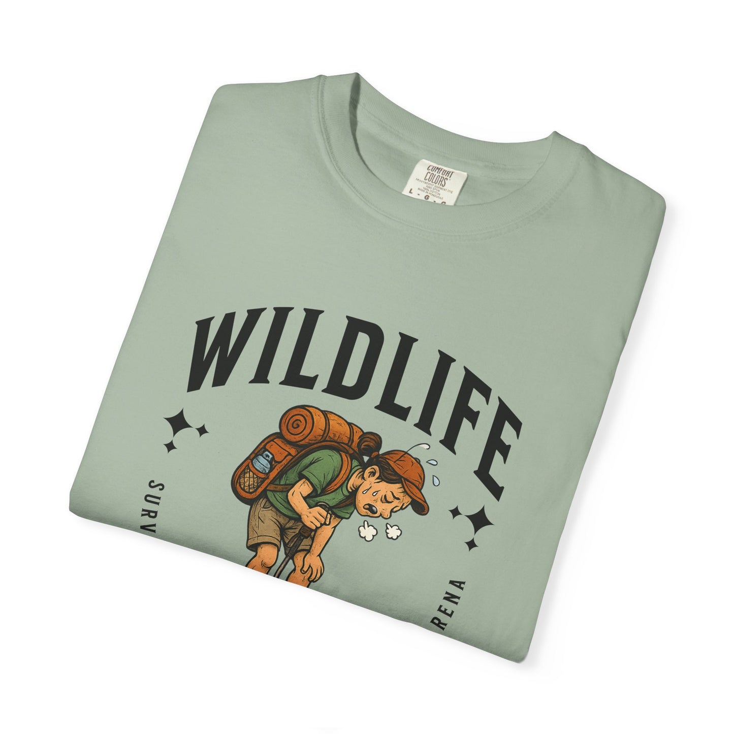 WILDLIFE Camp Shirt — "Survival of the Fittest in Nature's Arena" Funny Hiking Outdoors Tee
